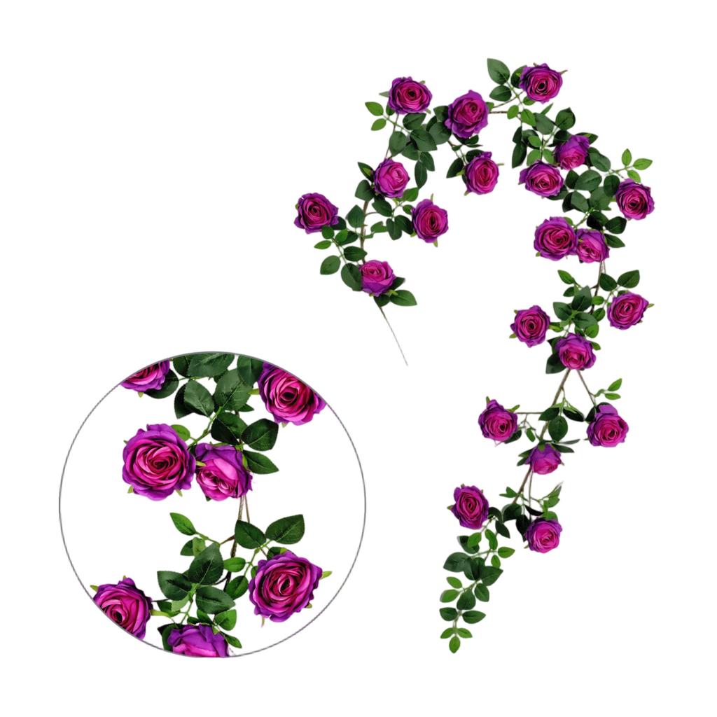 1,8m Umělá květinová girlanda, Falešná květinová girlanda, Plastová květina, Kryt potrubí, Balkonová dekorace