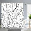 Zwart-wit gestreepte douchegordijn, Abstract Modern Minimalistisch Waterdicht Stof Douchegordijn Met Haken Badkamer Decoratie