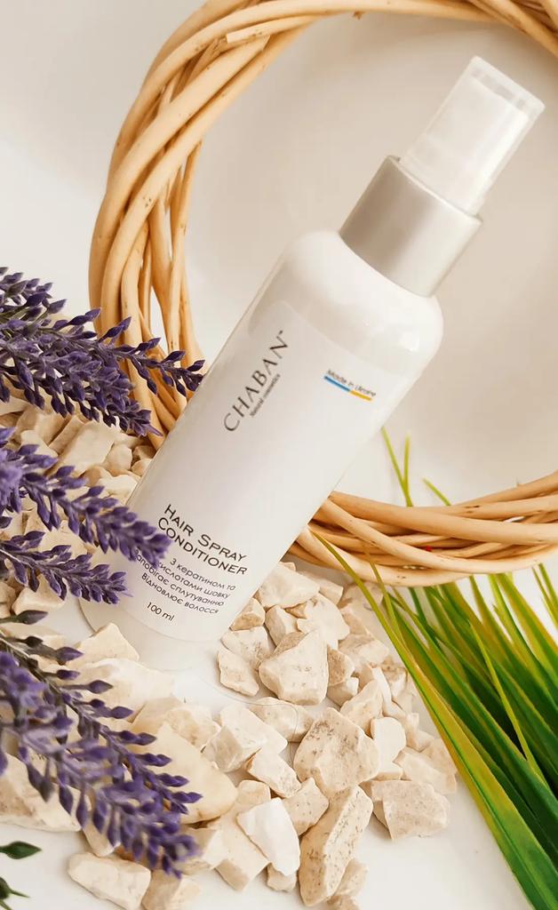 Spray z keratyną i aminokwasami jedwabiu do odbudowy włosów Chaban 100 ml