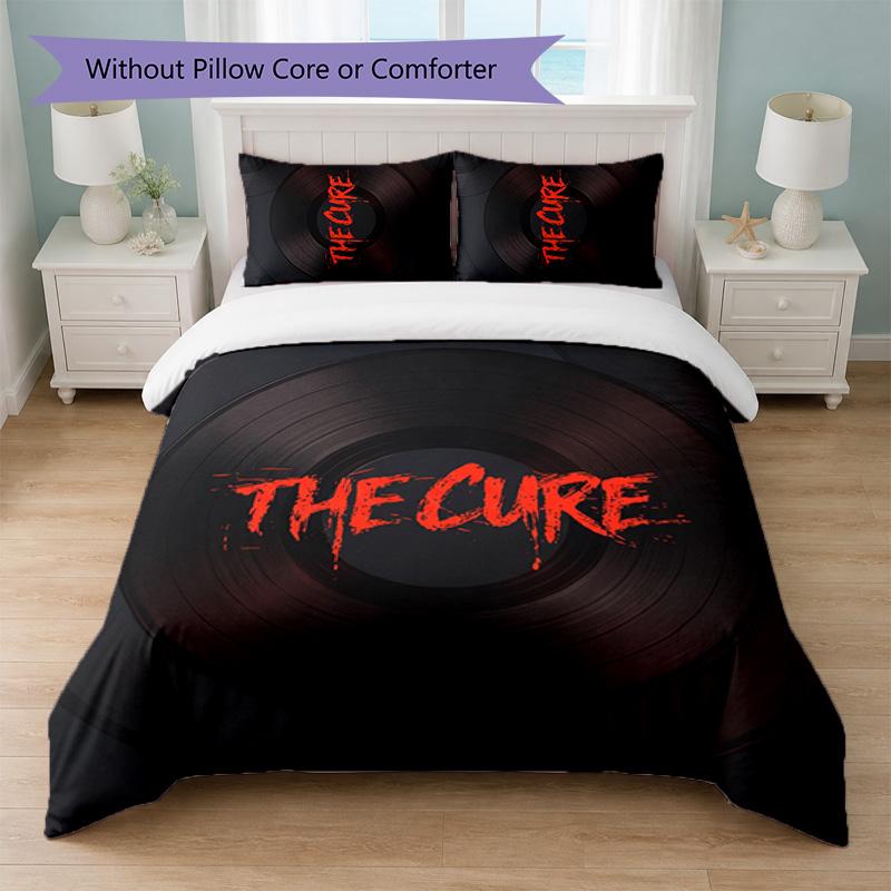 The Cure Print 3Pcs Bedding Set Duvet Cover With Two Pillowcases Soft Bed Linen For Household Bedroom