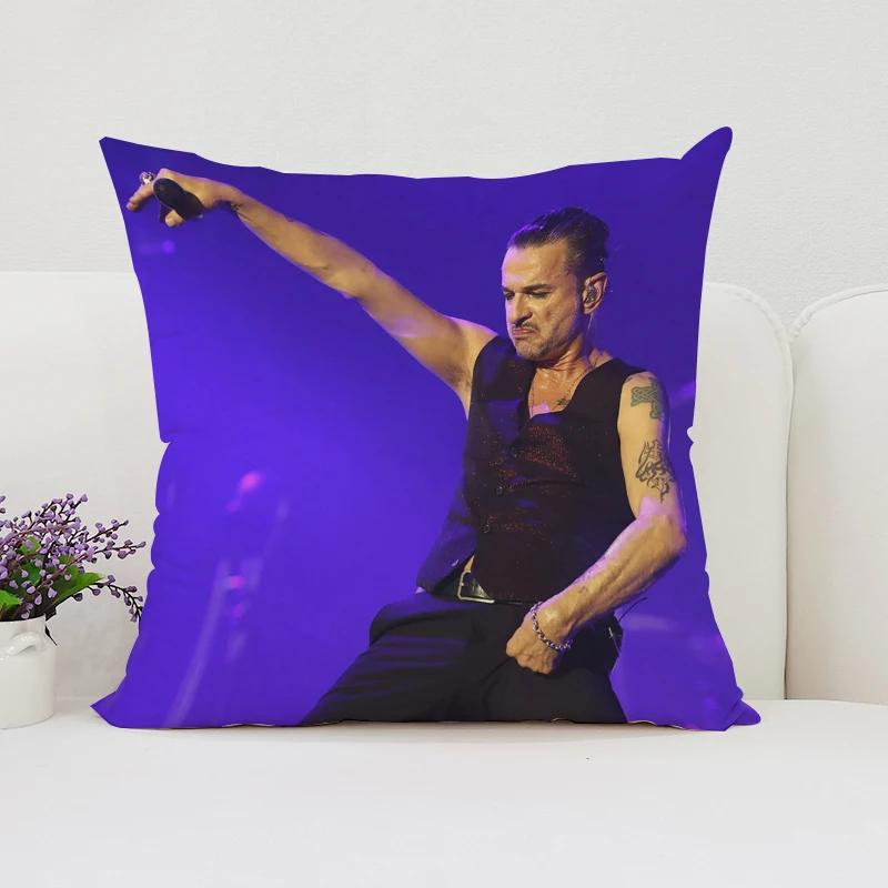 Wendbarer bedruckter Kissenbezug D-Depeche M-Mode Fan-Geschenk Zuhause Sofa Dekokissenbezug Stuhl Lendenkissen 40x40