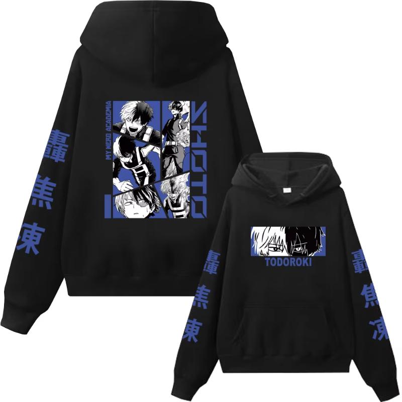 Anime My Hero Academia Hoodies Midoriya Bakugo Todoroki Graphic Printed Pullover Harajuku Hip Hop Unisex Streetwear Casual Cloth