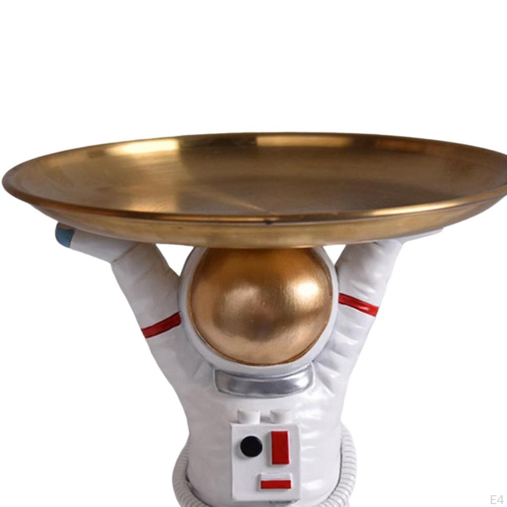 Chic Astronaut Statue, Holder Organizer Resin Figurine European Sundries Storage Tray for Dining