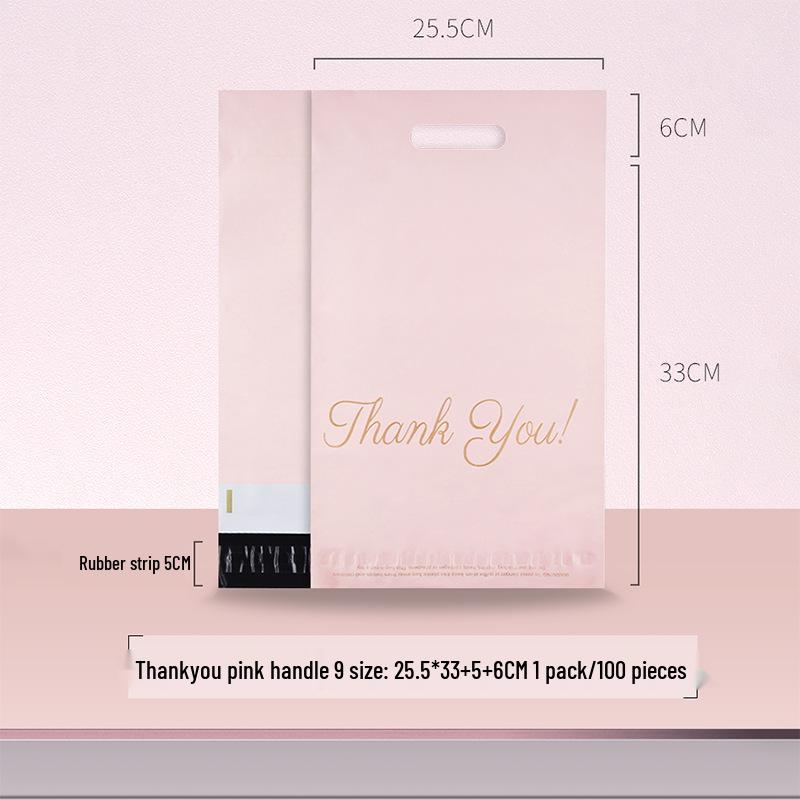 Pink Thickened Express Clothes Packaging Bag - Cute and Durable Handheld Design
