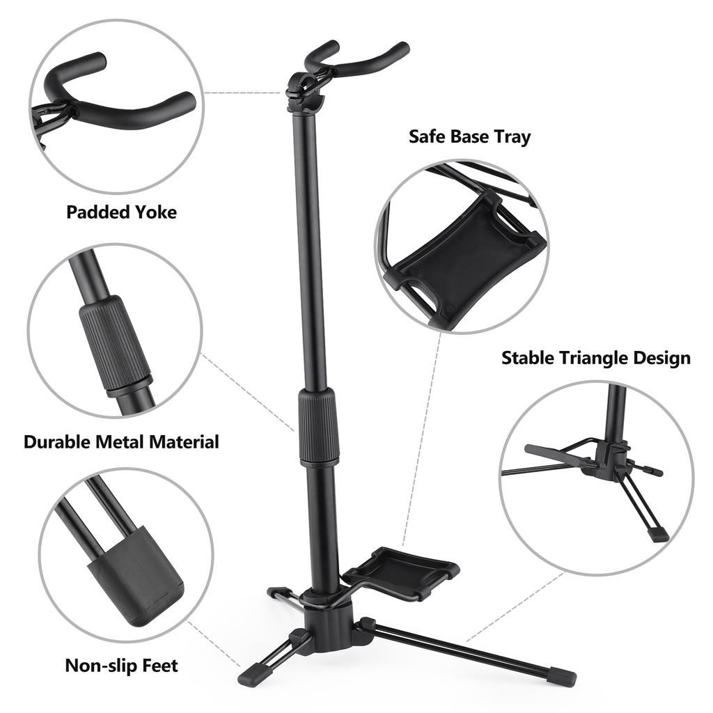 Foldable Digital Wind Instrument Stand Adjustable Metal Aerophone Holder Musical Instrument Stand
