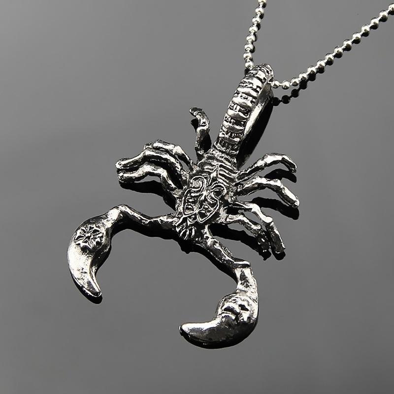 Mode Herren Edelstahl Versteck Seil Skorpion Kette Anhänger Halskette