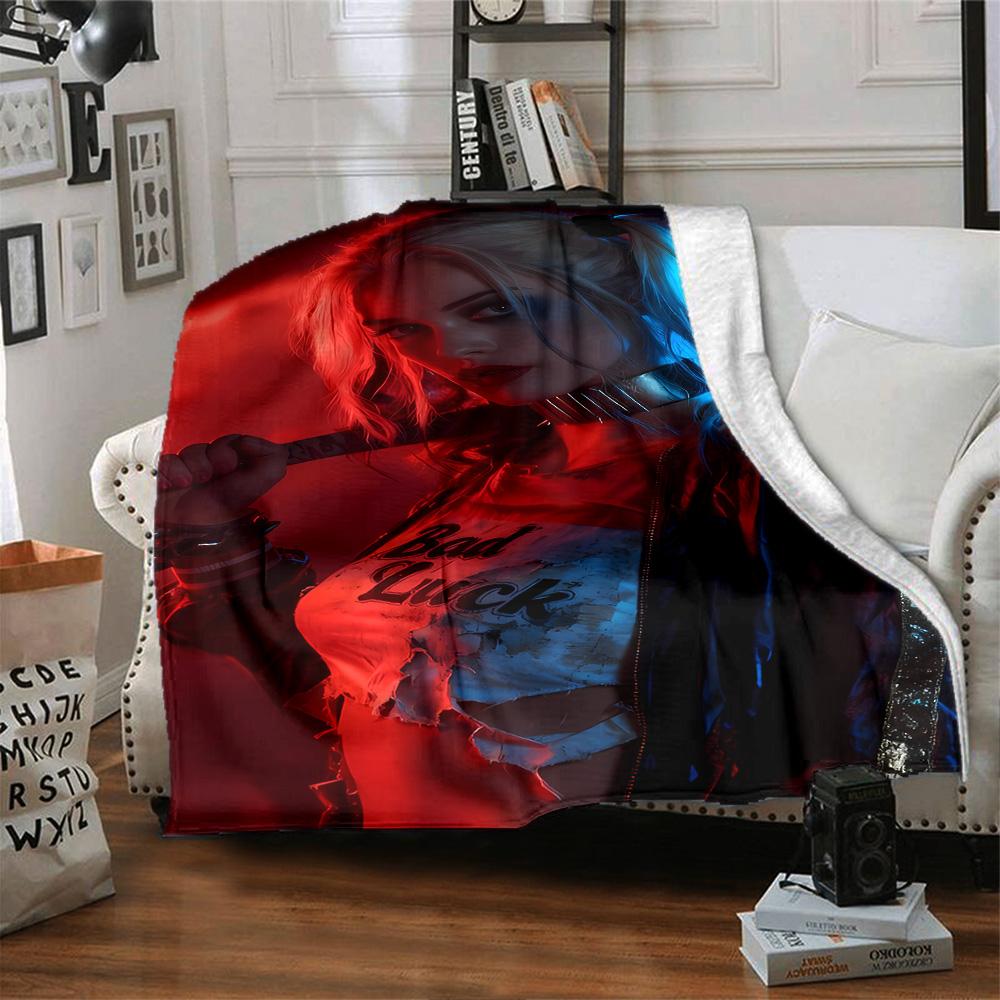 Harley Quinn Blanket Ultra-Soft Perfect for Bed Office Chair Seaside for All Seasons Stylish Decor Unique Gift for Family and Friends Camping