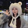 Winter Bear Plush Hat Outdoor Cycling Ear Protection Hat Thickened Warm Hat Casual Fleece Hat Women'S Warmth Essentials