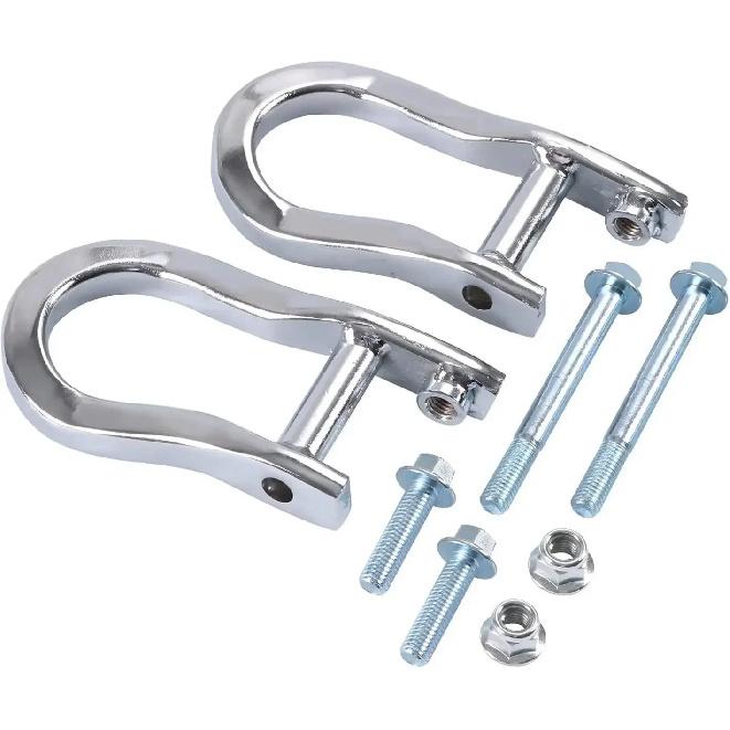 84192871 84072462 2Pcs Front Lower Left & Right Chrome Tow Hooks For 2007-2018 Chevy Silverado GMC Sierra 1500 Sliver Red