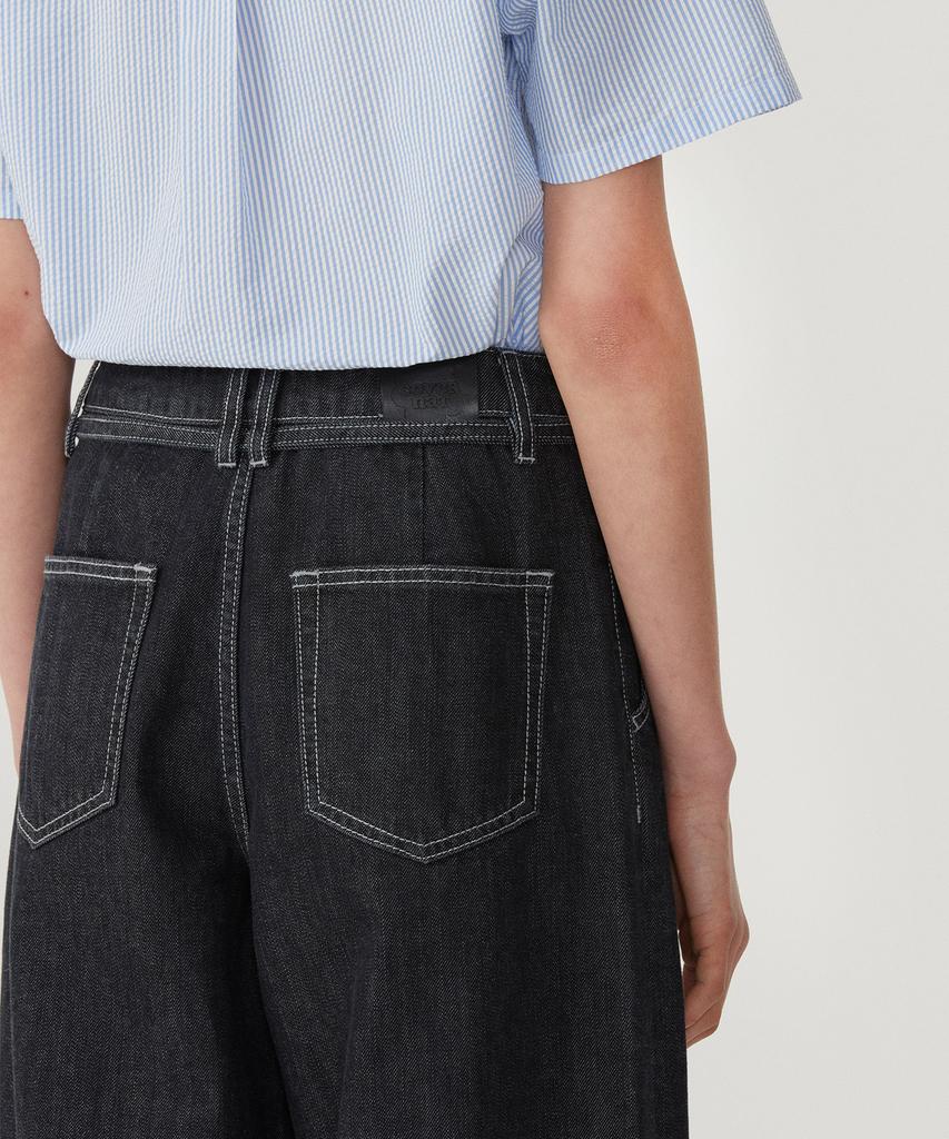 COVERNAT WOMAN Belted Wide Denim Pants Indigo