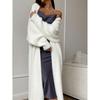 Autumn and Winter Loose Coat Women's Plush Fluffy Long Cardigan Imitation Mink White Knitted Cardigan