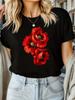 Red Poppy Floral Print T-shirt