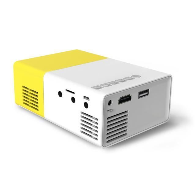 Projecteur Mini LED HD 1080P - Blanc - Résolution native 1920 x 1080 - USB, VGA, SD, HDMI