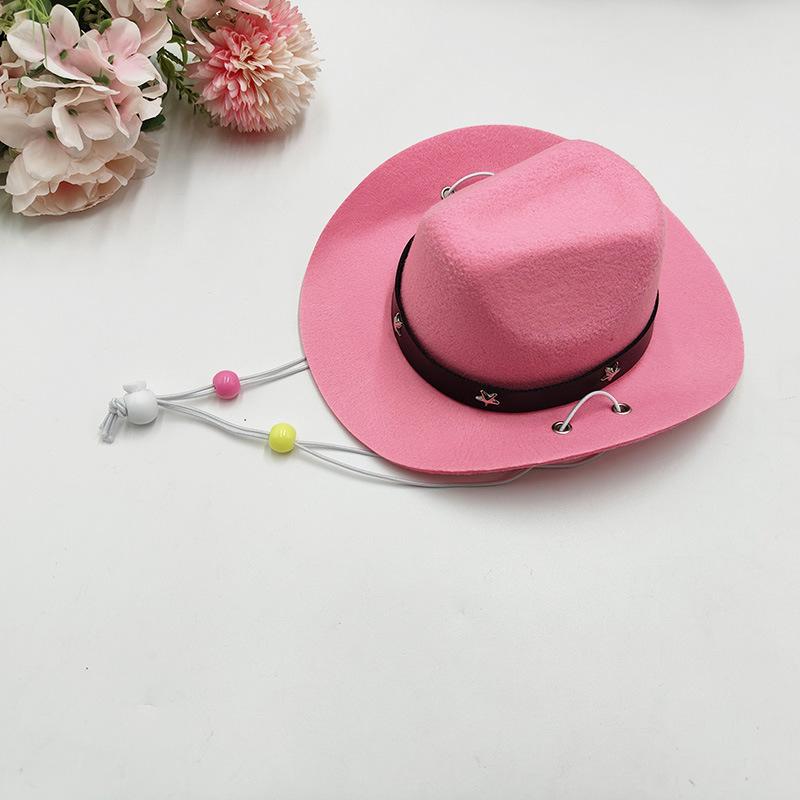 Pet Stylish Western Cowboy Hat Adjustable Headwear For Outdoor Summer Cat &Dog Accessories Travel Photography Decoration.