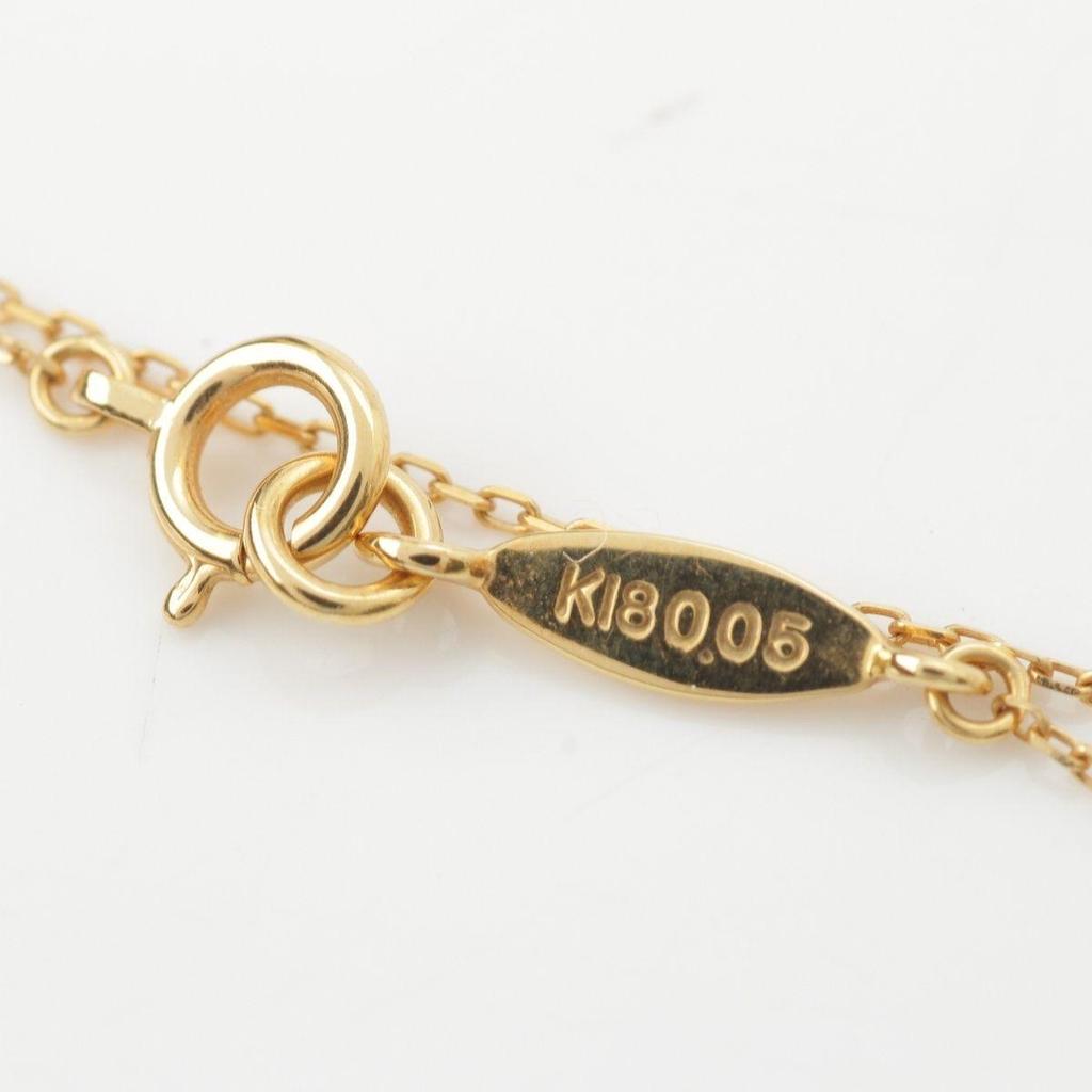 Used Aker Heart Pave Diamond Necklace Jewelry K18 0.05ct Gold 1.4g [Used]