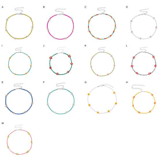 Γυναικείο Κολιέ Πολύχρωμο με Χάντρες Λουλούδι Κοσμήματα Ηλεκτρολυτική Επίστρωση Χάντρες Αλυσίδα Κλείδας Δώρο Γενεθλίων