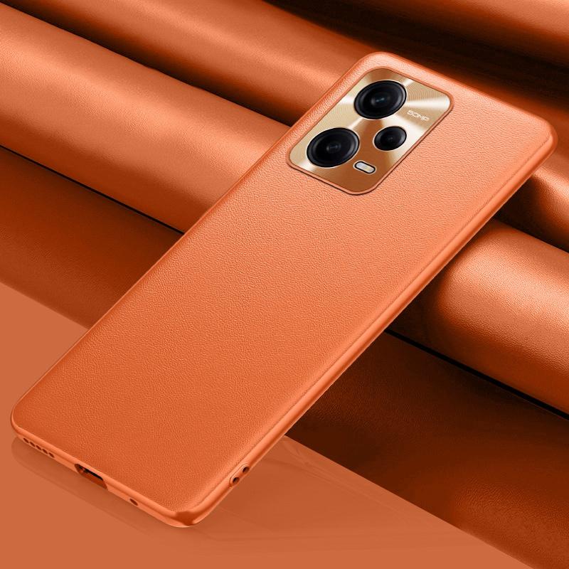 Luxury PU Leather Case For Xiaomi Redmi Note 12 Pro+ 5G Back Cover Silicone Protection Phone Case For Redmi Note 12 Pro Plus Note 12 Pro Plus оранжевый