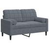Vidaxl 2-Osobowa Sofa Z Poduszkami, Ciemnoszara, 120 Cm, Aksamit