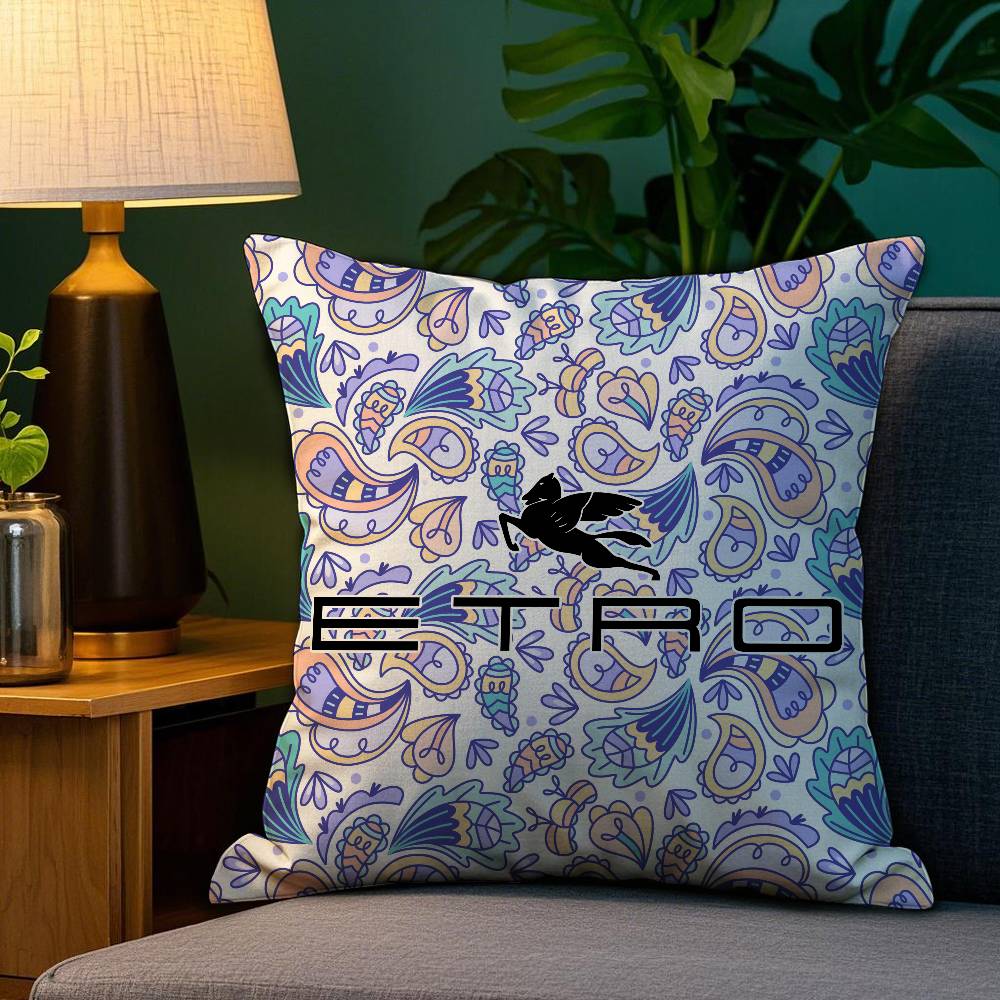 Classic Design E-Etro Pillow Case Plush Fabric Soft Double Sided Print Sofa Cushion Cover Throw Pillow Covers