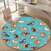 1PC Dogs Bones Cute Office Round Area Rug, Mat Suitable For Office, Under Office Chairs Bedroom Living Room Home Decor, Room Deco
