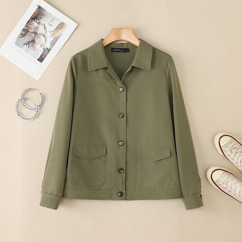 ZANZEA Women Casual Turn Down Collar Long Sleeve Autumn Blouse