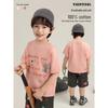 Boys' Cat Print Antimicrobial Casual T-Shirt