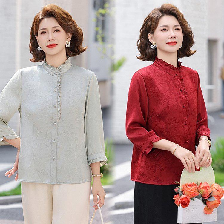

Chic Summer Seven-Sleeve Blouse for Stylish Middle-Aged Women 2XL