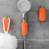 Universal Suction Shower Head Holder Wall Mount Adjustable Sticky Carrot Design Bathroom Storage Rack No Drill