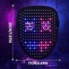 LED Lighted Halloween LED Mask Change Face Sensing Face Masks Comfortable Light Up Mask  Unisex