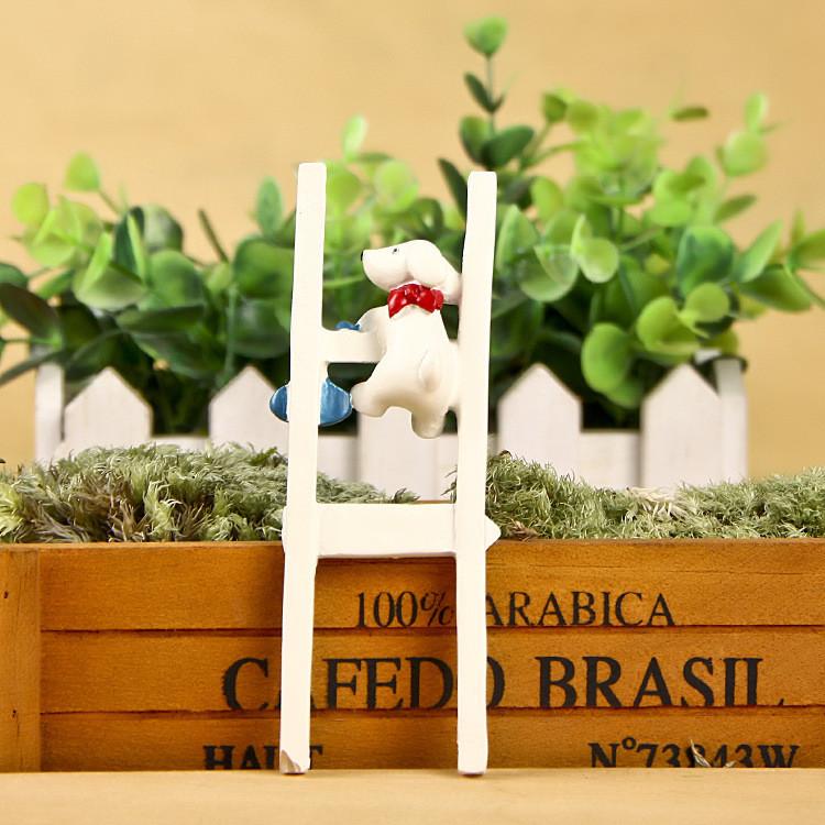 Climbing Creative Staircase Puppy Scene Mini Model Ornament For Garden Decor