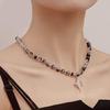 Vintage Beaded Crossed Star Necklace for Women Fashion Aesthetic Y2k Jewelry