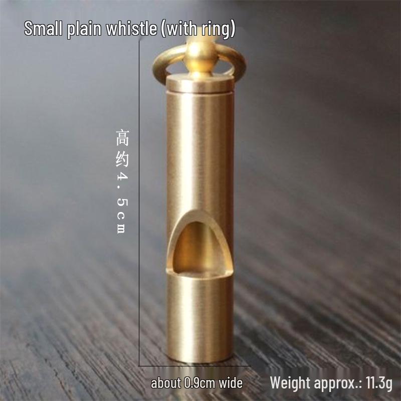 Brass Outdoor Survival Whistle: Bamboo Joint Keychain Pendant for Kids' Adventure
