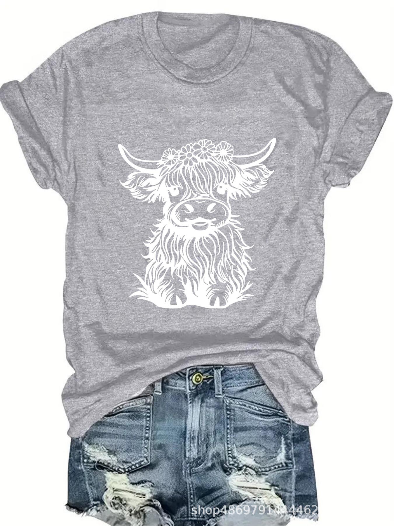 

Женская модная футболка с круглым вырезом для трансграничной торговли XXL светло-серый