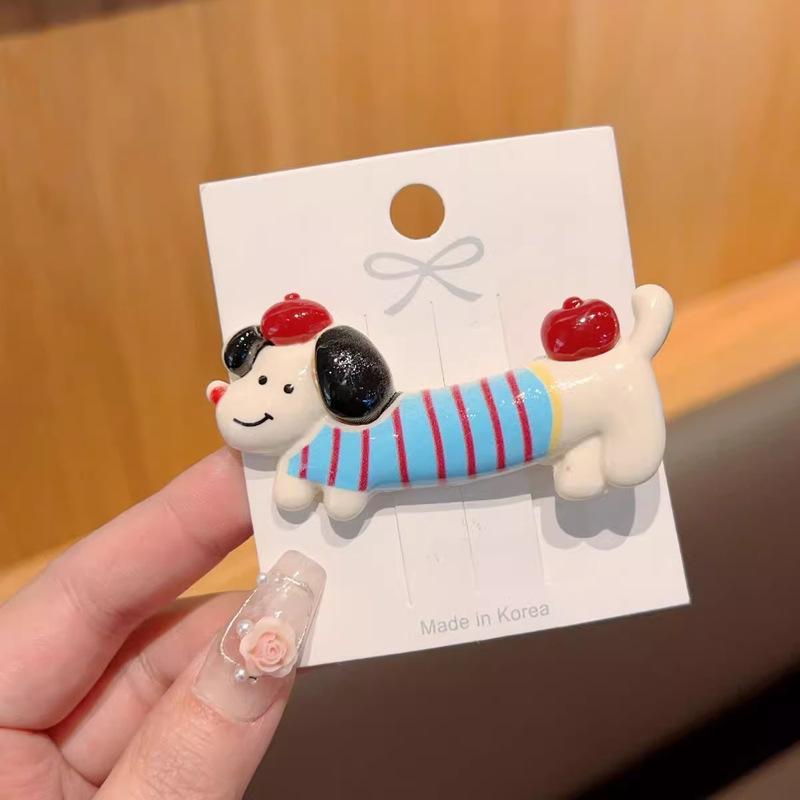 Cute Puppy Dog Duckbill Clip Hairpins New Trendy Ins Side Bang Hair Clip Barrettes For Girls Hair Accessories Cartoon Headwear