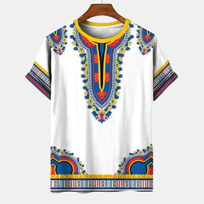 T-shirt Estiva da Uomo Stile Etnico Vintage Stampa 3D Bambino Street Manica Corta Top per le Feste T-shirt da Donna T-shirt per Bambini Abbigliamento da Uomo