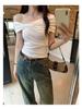 2025 Chic Off-Shoulder Short-Sleeve Women's Slim Top