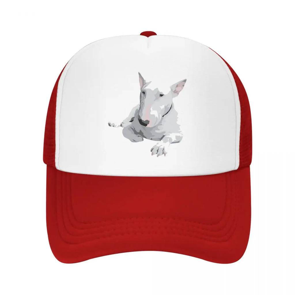 Individuelle English Bull Terrier Trucker-Kappe für Unisex-Damen, verstellbare Baseballkappe für Erwachsene, Hip-Hop-Dad-Hat