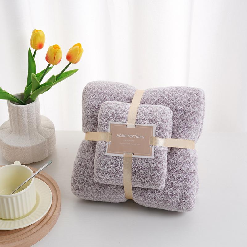 Coral Velvet Towel Bath Towel Set Thickened Absorbent Towel Cover Product Face Wash Towel