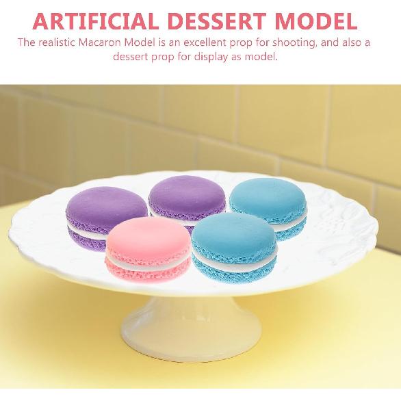 Totority Artificial Macaron - 9pcs French Dessert Food Props, Cupcake, Fake Donuts, Cake, Doughnuts, Macaroon Home Supplies