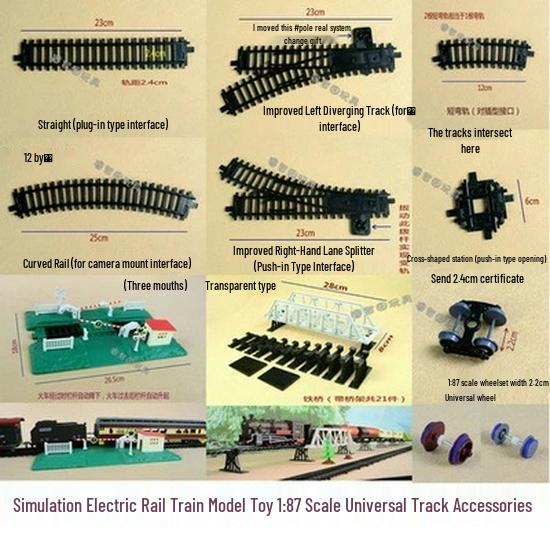 Electric Train Model Toy Track Set: Railway Crossing, Tunnel, and Bridge Accessories for Simulation and Sand Table Scenes