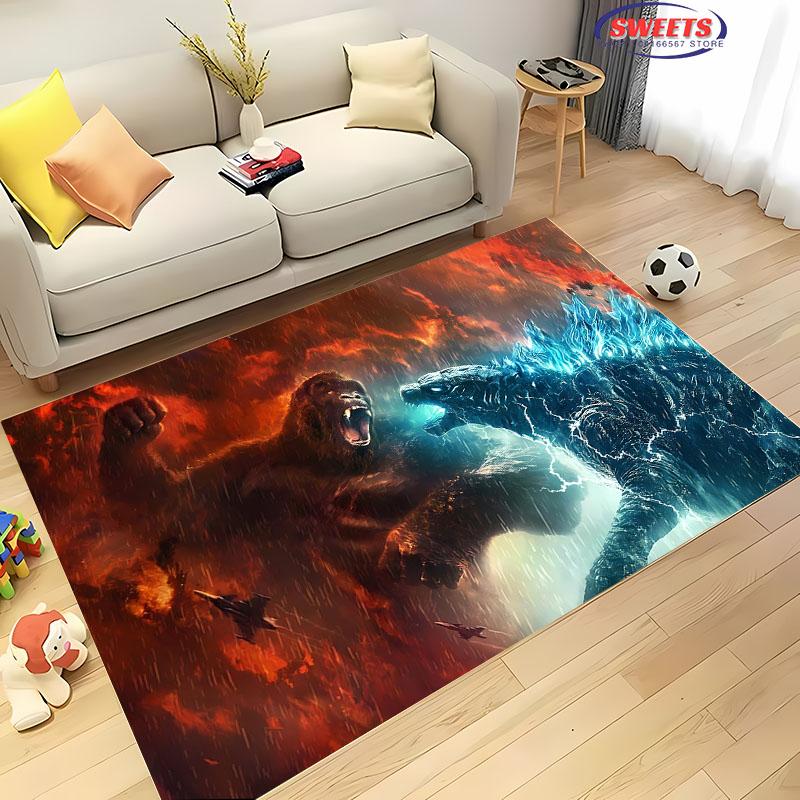 

Нове прибуття ! Класичний килим Godzilla VS Kong, Килимок для вітальні, спальні, біля ліжка, Нековзкий, міцний, великої площі, Килим для домашнього офісу 60*90cm