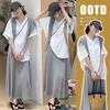 Stylish 2026 Summer Maternity Dress & T-Shirt Set - Slimming French Sleeveless/Short-Sleeved, Conceals Pregnancy