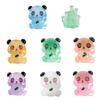 10 pièces Figurines Panda Lumineuses Miniatures en Résine Brillant la Nuit Décor Maison Jardin