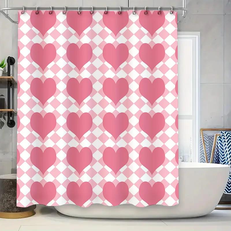 

Charming Floral Shower Curtain Pink Red Patterns With Green Leaves On Dark Blue Background For Bathroom Decor Size: 72X84 Inches W60H190(CM)-1 Pcs