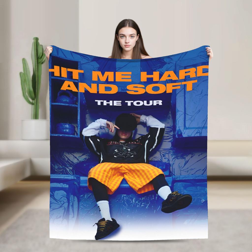 Hit Me Hard and Soft 2025 E-eilishes Deku  Teplá Měkká Vtipná Plyšová Přehozová Deka na Pohovku Křeslo Flanelová Přehoz na Postel Povlak na Postel