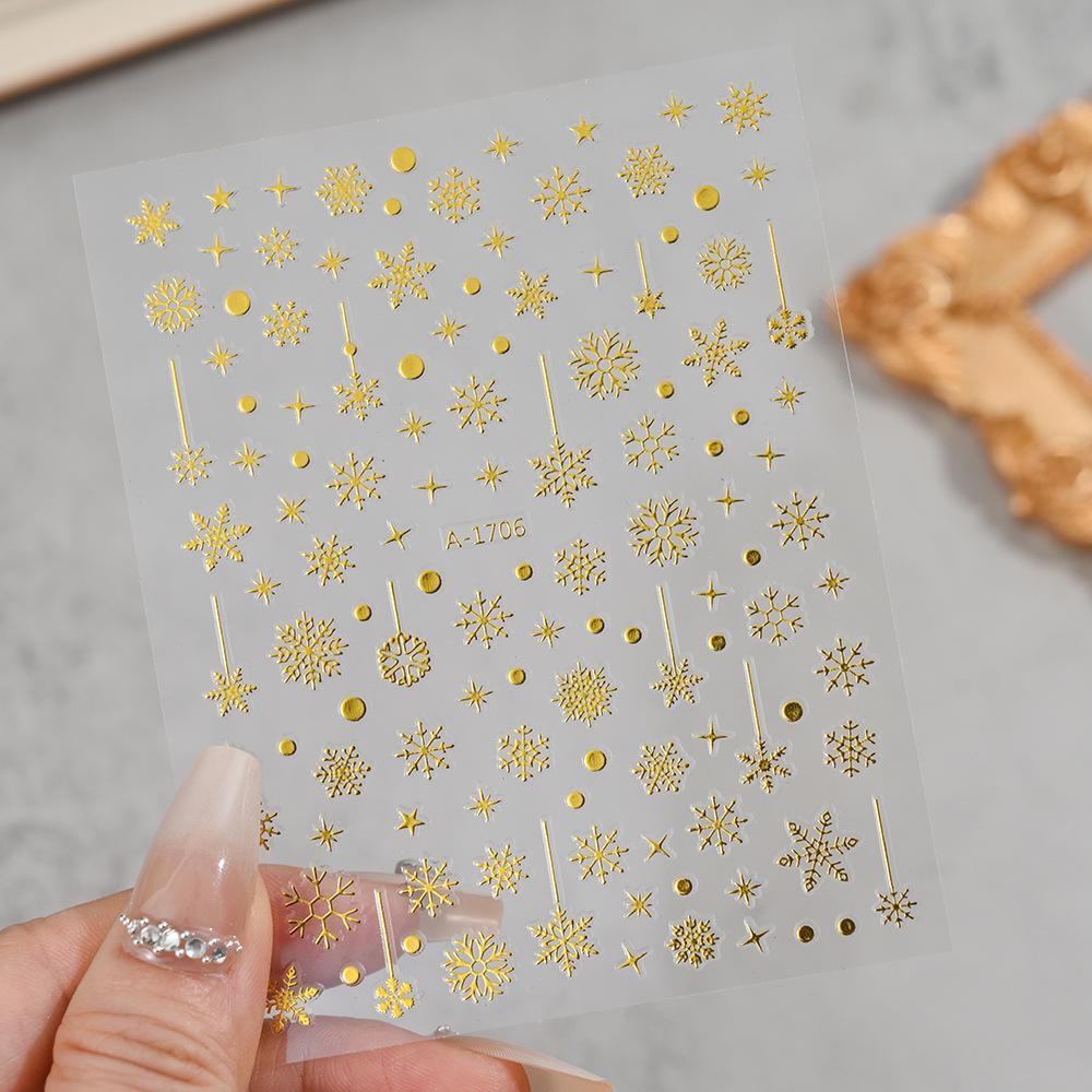 Autocolante de Crăciun 3D Laser Argint Ren & Fulg de Nea