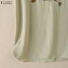 ZANZEA Women Casual Round Neck Floral Print Loose Sleeveless Tank Tops