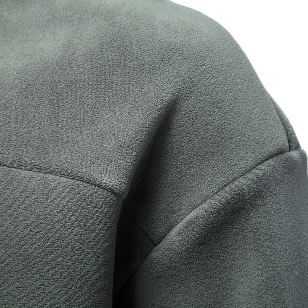 AIOPESON Men's Pullover Sweatshirt Mock Neck Solid Color Single Pocket Autumn Winter Casual Warm Loose Fit Long Sleeve Outerwear