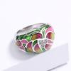 925  High Quality Flower Colorful White Zircon Ring For Ladies Birthday Party Engagement Jewelry Gift