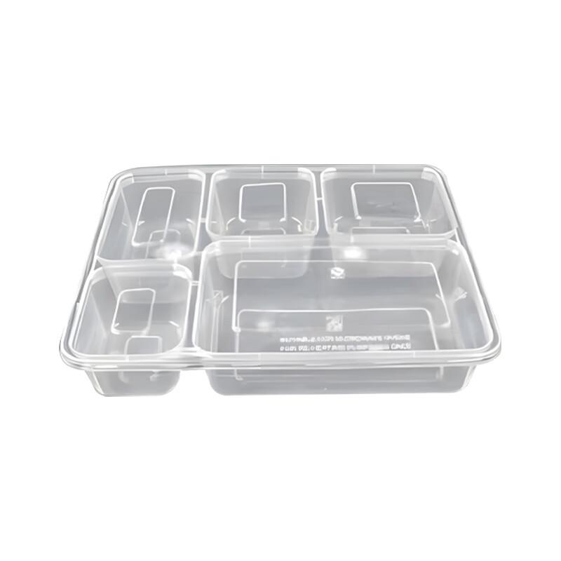 Disposable 5-Compartment Microwaveable Meal Prep Containers